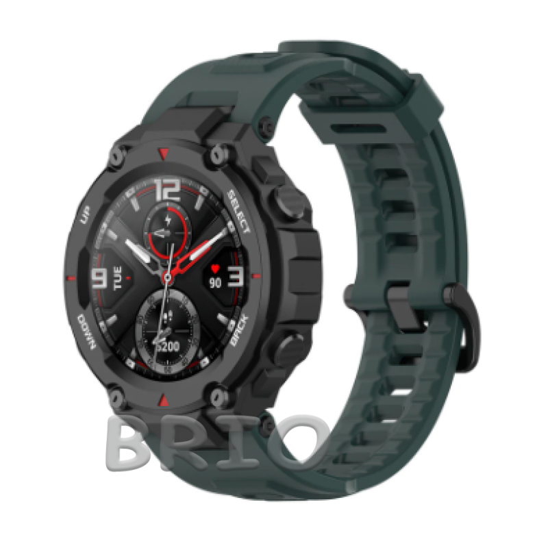 Ремінець силіконовий темно-зелений для Amazfit T-Rex та T-Rex Pro з викрутками