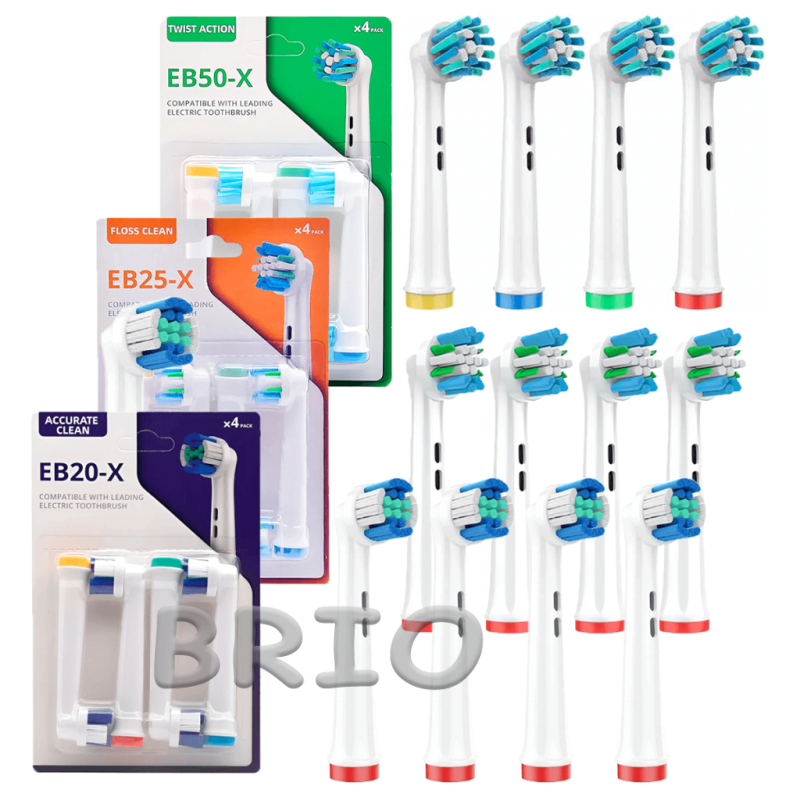 Змінні насадки EB50-X Cross Action, EB25-X Floss Action і EB20-X Precision Clean для зубної електрощітки Oral-B