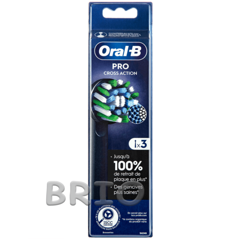 Змінні насадки Oral-B Cross Action Black Pro чорні 3 штуки