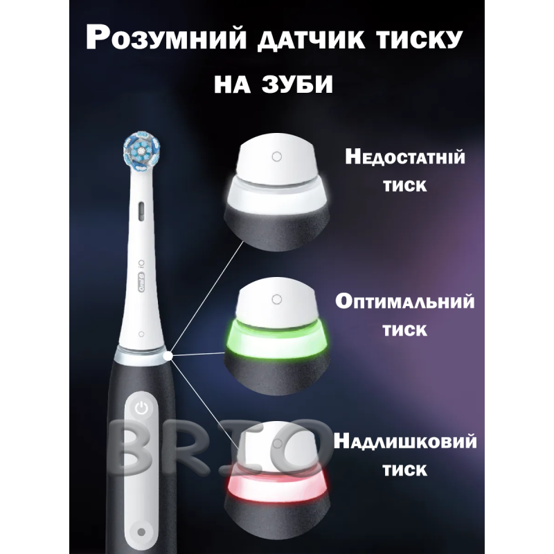 Електрична зубна щітка Braun Oral-B iO Series 3 Black (Чорна) — 3 режими + Smart датчик тиску