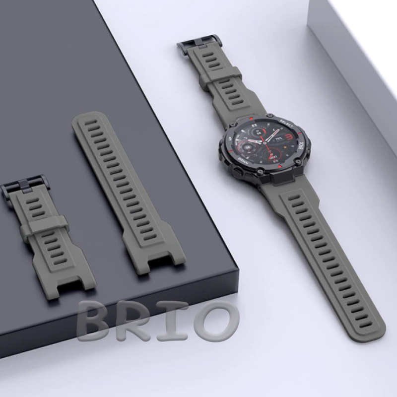 Ремінець силіконовий темно-сірий для Amazfit T-Rex та T-Rex Pro з викрутками