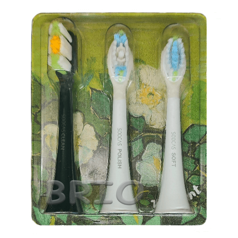 Комплект насадок Soocas Polish, Soft, Clean (3 шт) для зубної щітки X3, X3U, X3 Pro, X5, V1, D2. D3