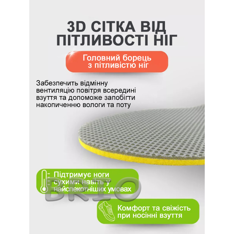 Каркасні ортопедичні устілки від плоскостопості та втоми універсальні 40-46