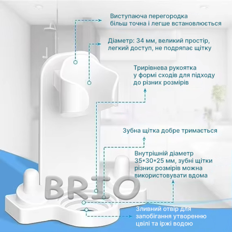 Настінний тримач для електричної щітки Oral-B iO та двох насадок