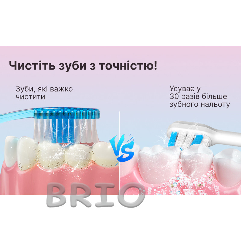 H2ofloss SoniSweep Pro - звукова електрична зубна щітка з високою частотою вібрацій, біла