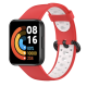 Силіконовий спортивний ремінець для Mi та Redmi Watch 2 Lite (перфорований) червоний-білий