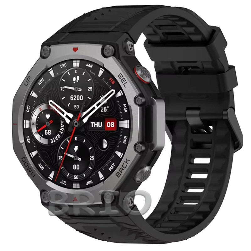 Силіконовий ремінець для смарт-годинника Amazfit T-Rex 3 чорний