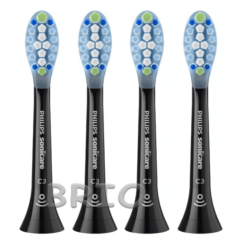 Насадки Philips C3 для зубної щітки Sonicare Premium Plaque Defence Чорні 4 шт набір