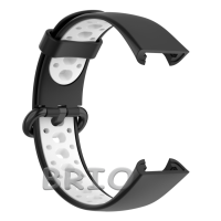 Спортивний перфорований ремінець для смарт-годинника Mi Watch Lite та Redmi Watch чорний-білий