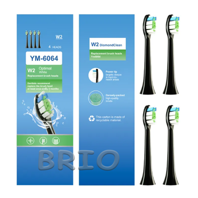 Насадки на зубні щітки електричні Philips Sonicare W2 Optimal White HX6064/10 чорні