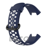 Силиконовый спортивный ремешок для Mi и Redmi Watch 2 Lite (перфорированный) синий-белый