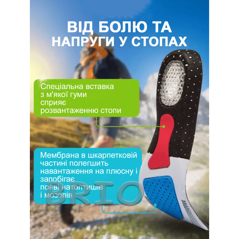 Спортивні устілки з амортизацією для бігу та кросівок (Унісекс) 40-46