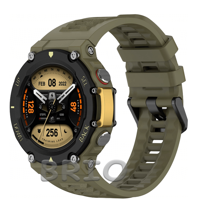 Ремінець для смарт-годинника Amazfit T-Rex 2 силіконовий з викруткою темно-зелений	