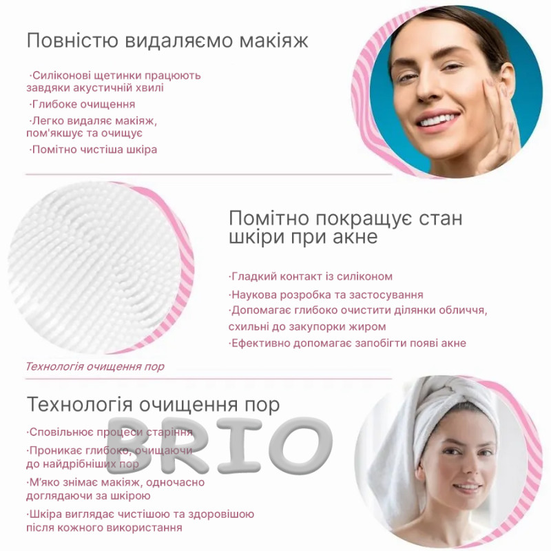 Силіконова щітка-масажер для обличчя (насадка для Philips Sonicare)