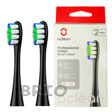 Насадки до електричної зубної щітки Oclean P1C5 середня жорсткість чорні 2 шт зі щіткою для язику