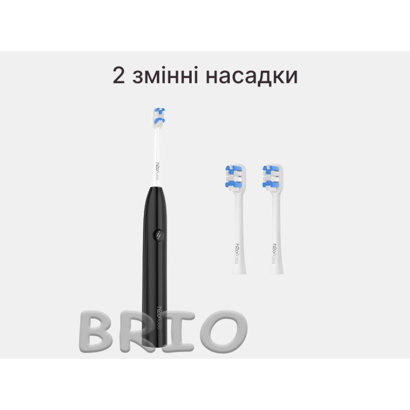 Електрична звукова зубна щітка H2ofloss SoniSweep Pro Black - потужне та дбайливе чищення