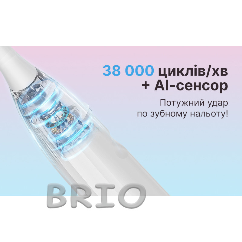 H2ofloss SoniSweep Pro - звукова електрична зубна щітка з високою частотою вібрацій, біла