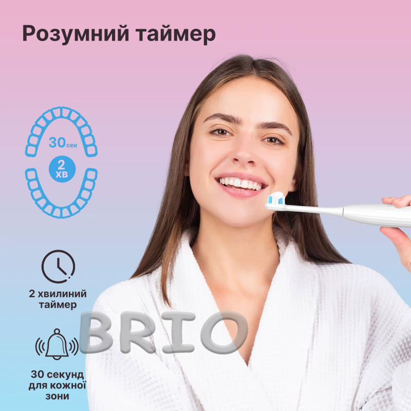 H2ofloss SoniSweep Pro - звукова електрична зубна щітка з високою частотою вібрацій, біла
