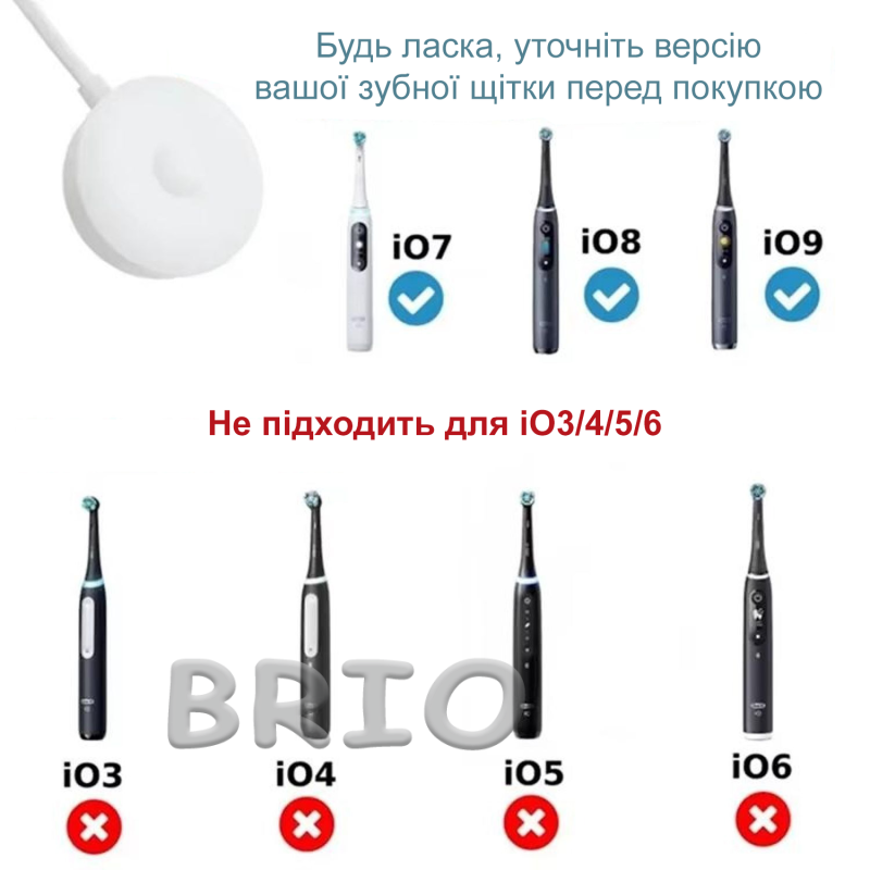 Магнітний зарядний пристрій для зубної щітки Braun Oral-B iO Series Type 3768 білий
