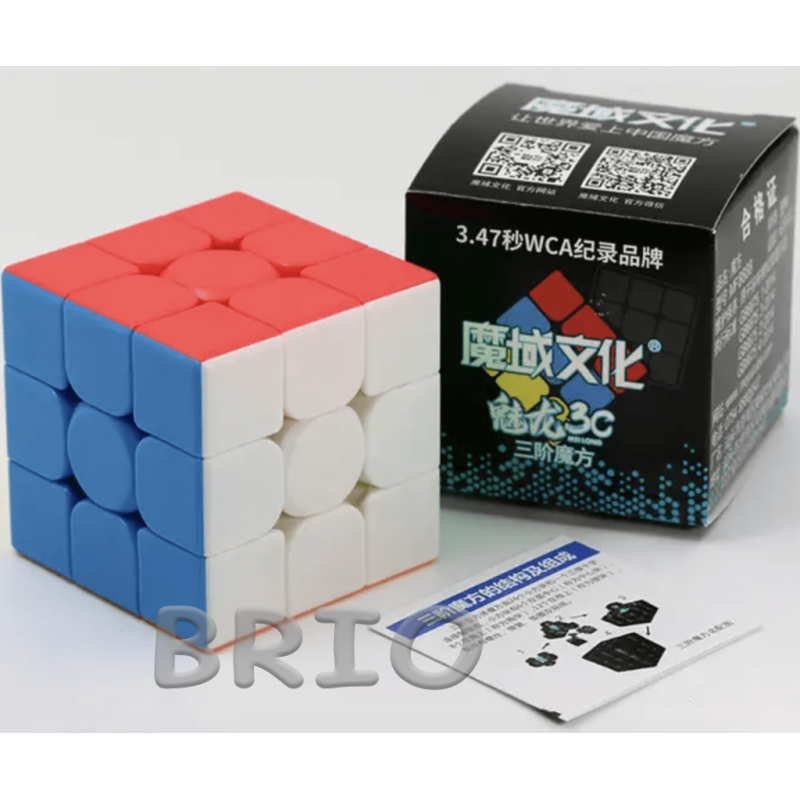 Кольоровий кубик-рубік 3 на 3 без наклейок Moyu Meilong 3C Stickerless