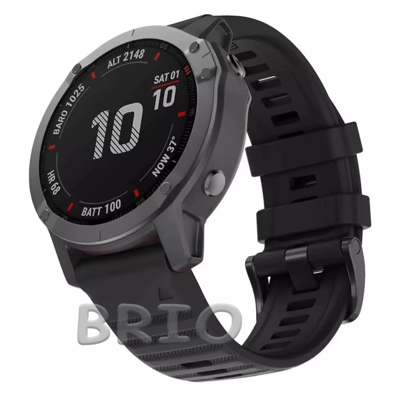 Силіконовий ремінець Quick Fit 20mm для Garmin Чорний	