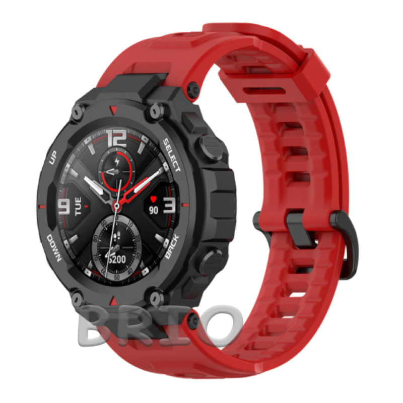 Ремінець силіконовий червоний для Amazfit T-Rex та T-Rex Pro з викрутками
