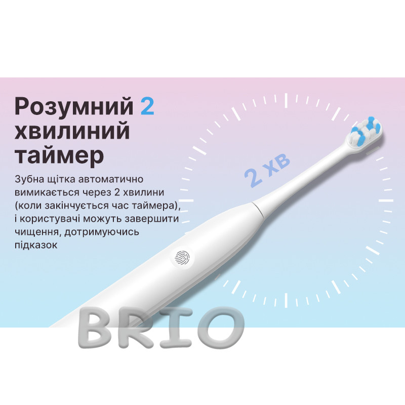 H2ofloss SoniSweep Pro - звукова електрична зубна щітка з високою частотою вібрацій, біла