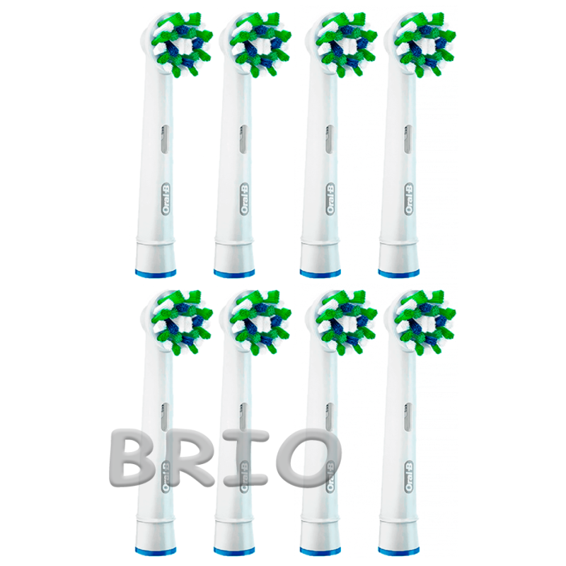 Насадки Oral-B Cross Action EB50 змінні набір 8 штук на електрощітку