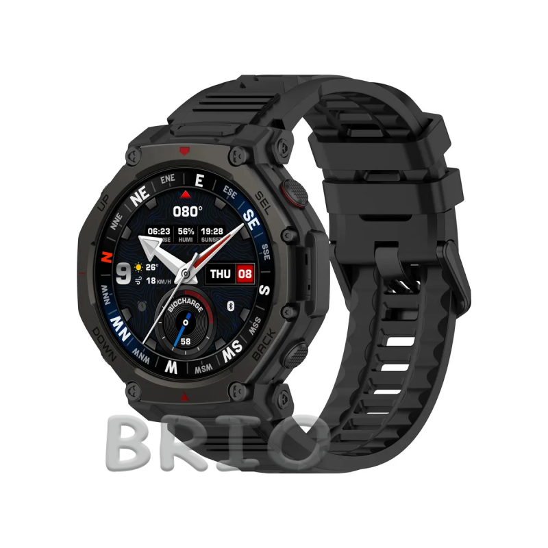 Змінний ремінець для смарт-годинника Amazfit T-Rex 3 Pro (Black, Силікон)