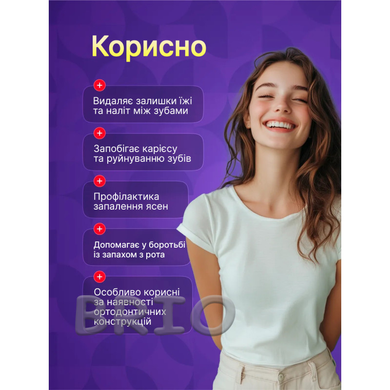 Флосс-зубочистки 100 шт — м'ятний аромат і міцна нитка