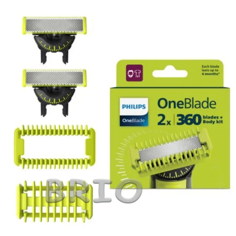 Комплект триммер Philips OneBlade 360 QP2734/23 з 2 лезами та додатковими насадками QP624/50 для гоління