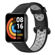 Силіконовий спортивний ремінець для Mi та Redmi Watch 2 Lite (перфорований) чорний-сірий