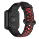 Силіконовий спортивний ремінець для Mi та Redmi Watch 2 Lite (перфорований) чорний-червоний