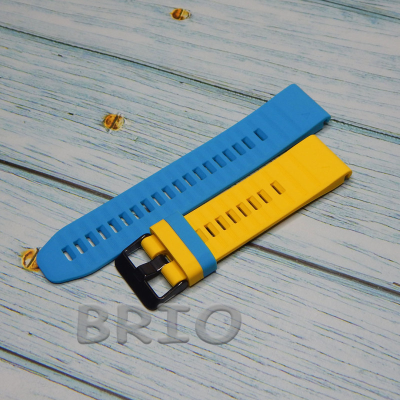 Силіконовий ремінець Quick Fit 22mm для Garmin Жовто-блакитний