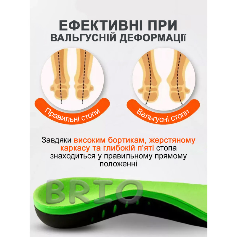 Каркасні ортопедичні устілки від плоскостопості за допомогою поздовжнього склепіння стопи 35-37
