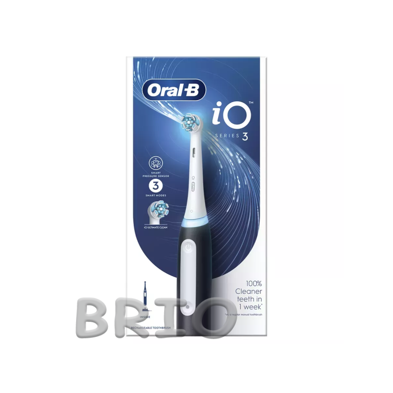 Електрична зубна щітка Braun Oral-B iO Series 3 Black (Чорна) — 3 режими + Smart датчик тиску