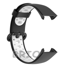 Спортивний перфорований ремінець для смарт-годинника Mi Watch Lite та Redmi Watch чорний-білий