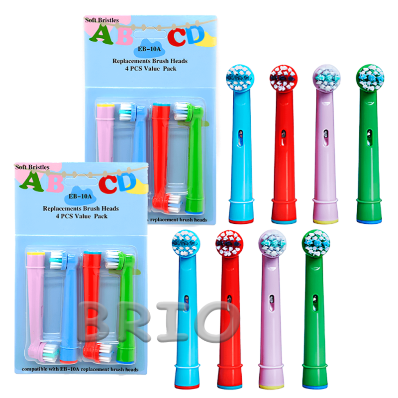 Насадоки набір із 8 шт EB-10A для електрощітки Oral B Braun Kids